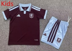 26-27 Aston Villa Home Maroon  Kids&Youth Soccer Uniform-7809