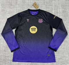 (S-5XL) 26-27  Barcelona Away Purple&Black Thailand LS Soccer Jersey AAA-4506