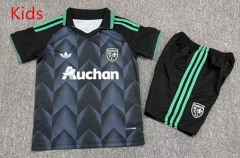 2026-27 RC Lens Away Grey&Black Kids/Youth Soccer Uniform-7809
