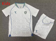 26-27 Uzbekistan Away  White Kids/Youth Soccer Uniform-7809