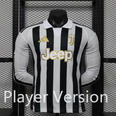 (S-3XL) Player version26-27 Juventus Home White & Black  Thailand LS Soccer jersey-888