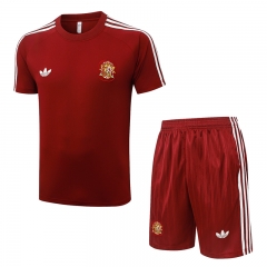 2026-27 Spain Maroon Short-Sleeved Thailand Soccer Tracksuit-815