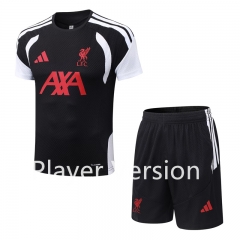 (S-3XL) Player Version 26-27 Liverpool Black Round Collar   Short-Sleeve Thailand Soccer  Uniform-9926