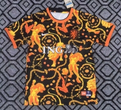 (S-4XL) 26-27 New Advertisement Netherlands Orange&Black Thailand Soccer Training Jersey-9070