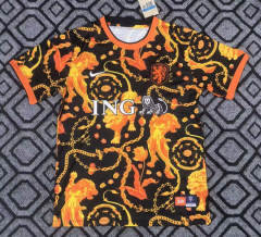 (S-4XL) 26-27 New Advertisement Netherlands Orange&Black Thailand Soccer Training Jersey-9070