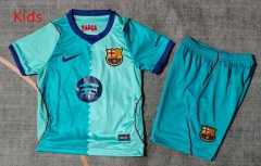 26-27 Barcelona Second Away Green Kids/Youth Soccer Uniform-9484