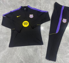 26-27 Barcelona Black Thailand Soccer Tracksuit-411