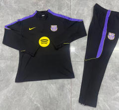 26-27 Barcelona Black Thailand Soccer Tracksuit-411