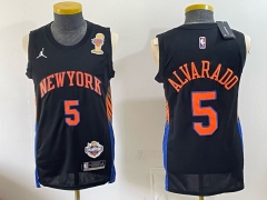 Logo 3 New York Knicks Championship Edition Black #5 NBA Jersey-0840