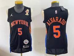 Logo 3 New York Knicks Championship Edition Black #5 NBA Jersey-0840