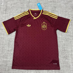 (S-4XL) (2-Star Version) 26-27 Spain Second Away  Red  Thailand Soccer Jersey AAA-4506