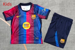 26-27 Barcelona Home Red&Blue  Kids/Youth Soccer Uniform-9484