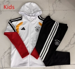 26-27  Germany White Kids/Youth Hooded Soccer Jacket Uniform-815