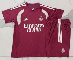 26-27 Real Madrid Pink Short-sleeved Thailand Soccer Tracksuit-815