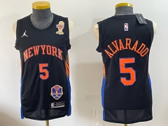 Logo 2New York Knicks Championship Edition Black #5 NBA Jersey-0840
