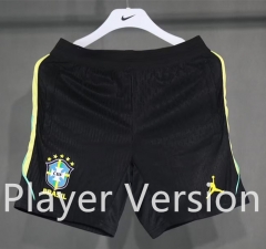 (S-3XL) Player Version 26-27 Brazil Black Training Thailand Soccer Shorts-4563