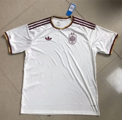 (S-4XL) (2-Star Version) 26-27 Spain Away White Thailand Soccer Jersey AAA-417