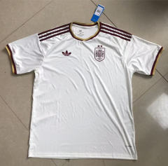 (S-4XL) (2-Star Version) 26-27 Spain Away White Thailand Soccer Jersey AAA-417