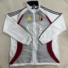 26-27 Belgium Grey&White Thailand Soccer Trench Coat-8268