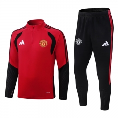 26-27 Manchester United Red Thailand Soccer Tracksuit-0199