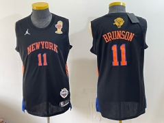 Logo 2 New York Knicks Championship Edition Black #11 NBA Jersey-0840