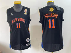 Logo 2 New York Knicks Championship Edition Black #11 NBA Jersey-0840