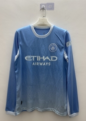 (S-4XL) 26-27 Manchester City Home Blue LS Thailand Soccer Jersey AAA-9268