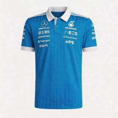 (S-5XL) 2026 Mercedes Blue Collared Formula One Racing Suit