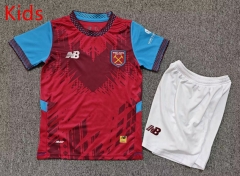 26-27 West Ham United Home Red Kids/Youth Soccer Uniform-7809