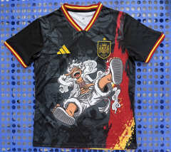 (S-4XL) 26-27 One Piece Luffy Theme Edition Spain  Black Thailand Soccer Jersey AAA-2733