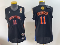 Logo 3 New York Knicks Championship Edition Black #11 NBA Jersey-0840