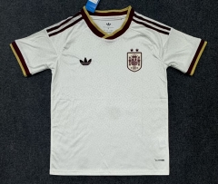 (S-4XL) (2-Star Version) 26-27 Spain Away White Thailand Soccer Jersey AAA