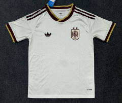 (S-4XL) (2-Star Version) 26-27 Spain Away White Thailand Soccer Jersey AAA