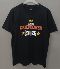 26-27 Spain Black Cotton T-Shirt -LH