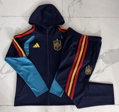 2026-2027 Spain Royal Blue Thailand Soccer Jacket Hooded Unifrom-815