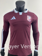 (S-4XL)Player Version 26-27 Aston Villa Home Maroon  LS Thailand Soccer Jersey AAA-0871