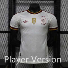 (S-3XL)Player Version With patch 26-27 Spain 2-Star Away White Thailand Soccer Jersey AAA-888