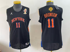 Logo 1 New York Knicks Championship Edition Black #11 NBA Jersey-0840
