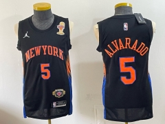 Logo 1 New York Knicks Championship Edition Black #5 NBA Jersey-0840