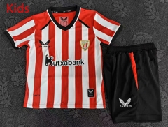 26-27 Athletic Bilbao Home Red&White kids  Soccer Unifrom-9484