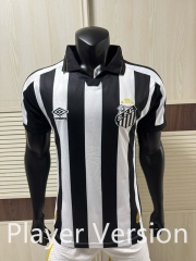 Player version 26-27 Santos FC Away Black &White Thailand Soccer Jersey AAA-4691
