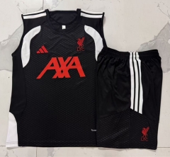 26-27 Liverpool Black Thailand Vest Soccer Tracksuit-815