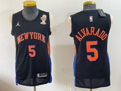 Logo 4 New York Knicks Championship Edition Black #5 NBA Jersey-0840