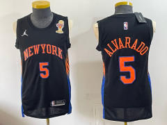 Logo 4 New York Knicks Championship Edition Black #5 NBA Jersey-0840