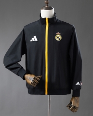 26-27 Real Madrid Black Embroidered Thailand Trench Coat-1836
