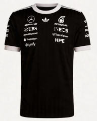 (S-5XL) 2026 Mercedes Round Collar Black Formula One Racing Suit
