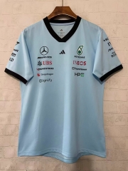 (S-5XL) 2026 Mercedes Light Blue Formula One Racing Suit