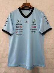(S-5XL) 2026 Mercedes Light Blue Formula One Racing Suit