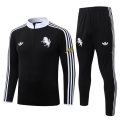 26-27 Juventus Black Thailand Soccer Tracksuit-815