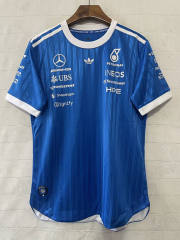 (S-5XL) 2026 Mercedes Round Collar Blue Formula One Racing Suit